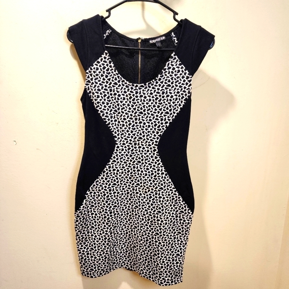 EXPRESS women's Black and White Sleevesless Minidress size 4